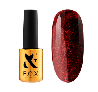 Гель-лак F.O.X Party 004 вишнево-красный с блестками. 7 мл (2100994297948)