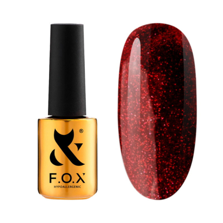 Гель-лак F.O.X Party 004 вишнево-червоний з блискітками. 7 мл (2100994297948)