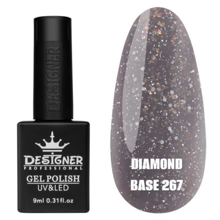 Базове покриття Diamond Base 267 Designer (9 мл.) - с легким світловідбивним ефектом