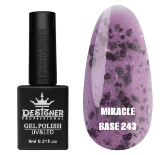Кольорова база Miracle base 243 Designer (9 мл.) - з чорною, срібною та кольоровою поталлю