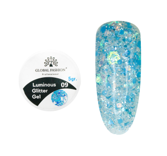 Глиттер гель что светится в темноте, 5 гр, Luminous Glitter Gel 09