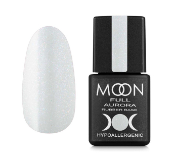 База каучукова Moon Full Aurora 2001. білий з дрібним шимером. 8 мл (5905123014857)