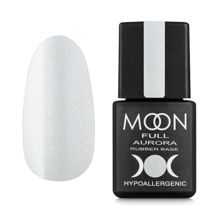 База каучукова Moon Full Aurora 2001. білий з дрібним шимером. 8 мл (5905123014857)
