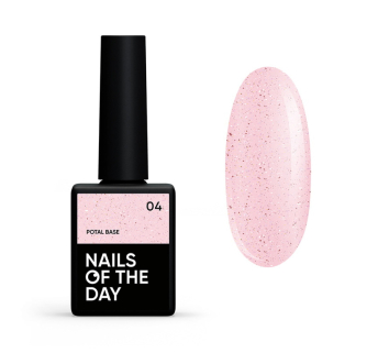 База камуфлирующая Nails Of The Day Potal Base 04. розовый с золотисто-розовой поталью. 10 мл (4825547640580)