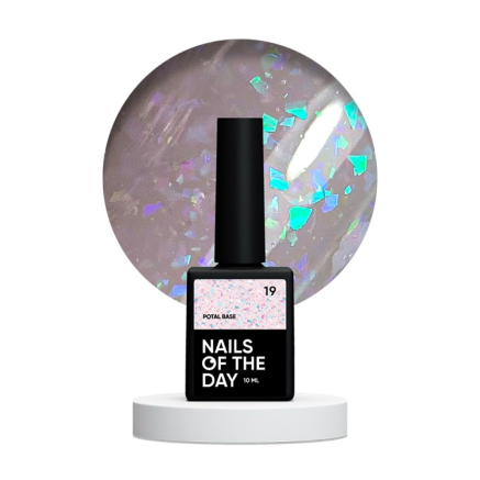 База камуфлююча Nails Of The Day Potal Base 19. ніжно-молочний з голографічною стильною поталлю. 10 мл (4821287820008)