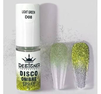 Disco Ombre Spray (7 г.) Light Green D08 - світловідбивна спрей пудра Designer для створення омбре на нігтях