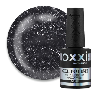 Гель-лак Oxxi Professional Disco 002 черный с серебристыми блестками и шиммерами. светоотражающий. 10 мл (2100994234967)
