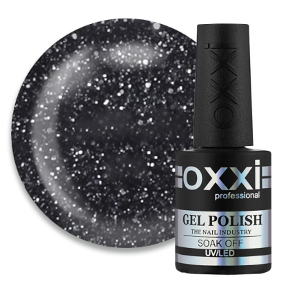 Гель-лак Oxxi Professional Disco 002 черный с серебристыми блестками и шиммерами. светоотражающий. 10 мл (2100994234967)