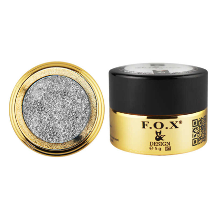 Гель-лак в баночке F.O.X Brilliance 001 серебряный с темным оттенком, 5 мл