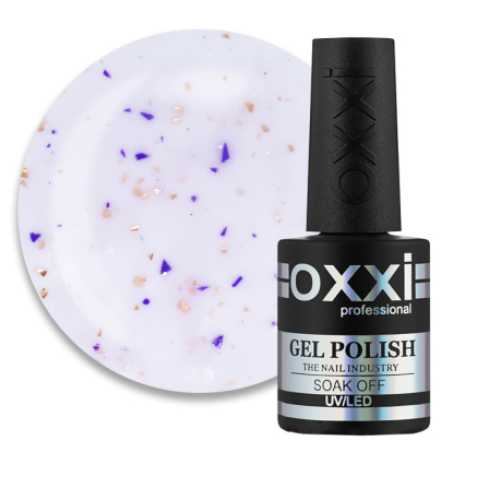 База камуфлююча Oxxi Professional Jolly Base 001. молочний із золотистою і фіолетовою поталлю. 10 мл (2100994295722)