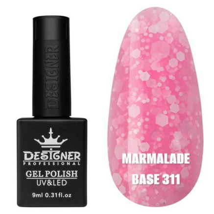 Кольорова база Marmalade base 311 Designer (9 мл.) - з білими конфетті