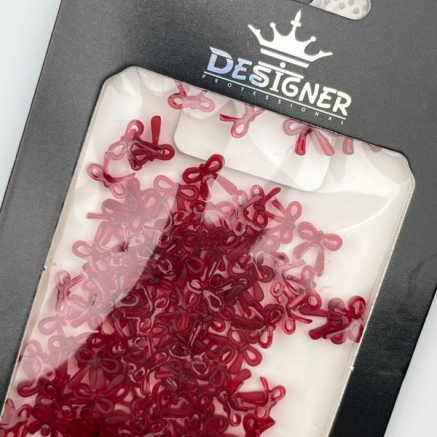 Об'ємний декор для дизайну нігтів 'Червоні тонкі бантики' Designer - B3