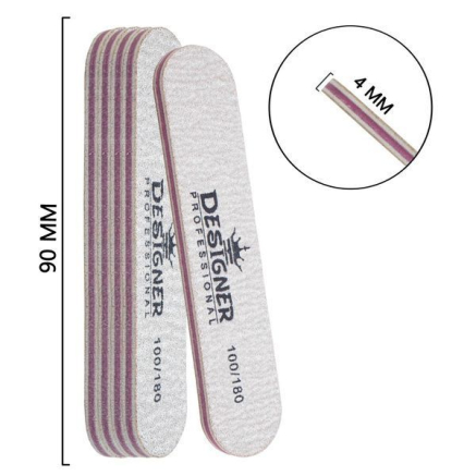 Двостороння овальна міні пилка (100/180 грит.) - Nailfile Designer
