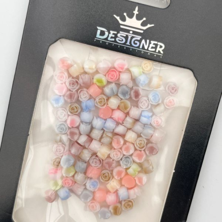 3D декор для об'ємного дизайну нігтів 'Кольорові трояндочки' Designer - C19