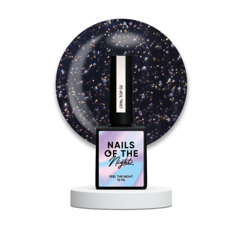 Топ глянцевый без липкого слоя Nails Of The Night Opal Top 02 без УФ фильтра с опаловыми блестками. 10 мл (4820991504006)
