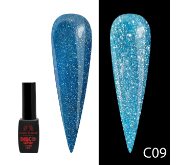 Гель лак Disco Gel Polish, Global Fashion, світловідбивний, 8 мл C09