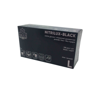 Нитриловые перчатки VitLux 100 шт (50 пар) L, цвет черный