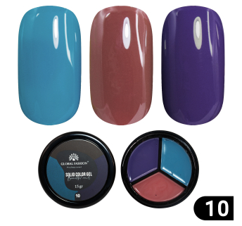 Гель-краска Solid color gel - 3, повышенной плотности 15 гр, Indigo 10