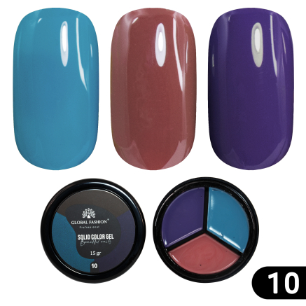 Гель-фарба Solid color gel - 3, підвищеної густини 15 гр, Indigo 10