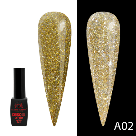 Гель лак Disco Gel Polish, Global Fashion, світловідбивний, 8 мл A02