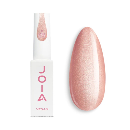 База камуфлирующая для гель-лака JOIA vegan Magic Cat Base 02 Angel Peach персиковый с серебряными переливами 8 мл (4820259343033)