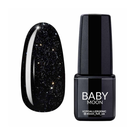Гель-лак Baby Moon Dance Diamond 001 чорно-зелений зі сріблястим шиммером. 6 мл (5908254001543)