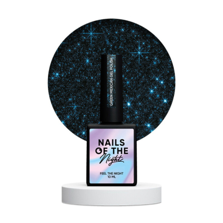 Гель-лак Nails Of The Night Green Mexican. темно-зелений. світловідбиваючий. 10 мл (4822457620688)
