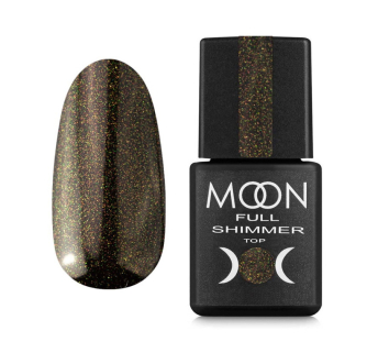 Топ для гель-лака без липкого слоя Moon Full Top Shimmer 1025 со светло-золотым жемчужным микроблеском 8 мл (5905123021435)