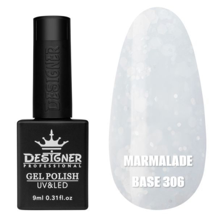 Кольорова база Marmalade base 306 Designer (9 мл.) - з білими конфетті