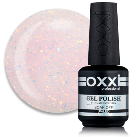 База камуфлирующая для гель-лака Oxxi Professional Sharm Cover Base Coat 004 прозрачно-розовый с персиковыми шиммерами. 15 мл (2100994265633)