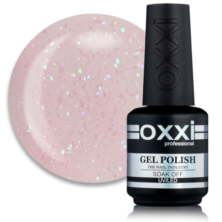 База камуфлирующая для гель-лака Oxxi Professional Sharm Cover Base Coat 005 прозрачно-розовый с бирюзовыми и розово-сиреневыми ши (2100994265640)