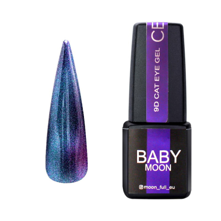 Гель-лак Baby Moon 9D Cat Eye 003 синьо-фіолетовий 6 мл (5905123021237)