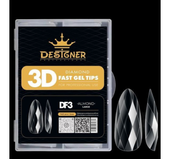 Diamond Fast Gel Tips (DF3 Almond large) - гелеві типси Designer 120 шт/уп