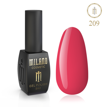 Гель лак MILANO 8 мл № 209 (Карміново-рожевий)