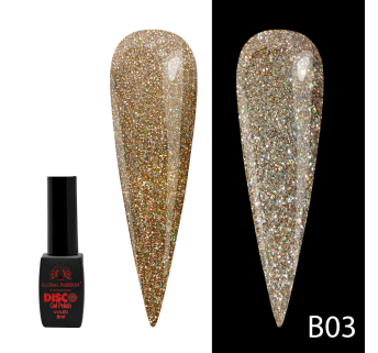 Гель лак Disco Gel Polish, Global Fashion, світловідбивний, 8 мл B03