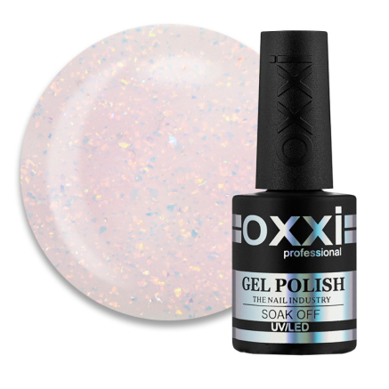 База камуфлирующая для гель-лака Oxxi Professional Sharm Cover Base Coat 004 прозрачно-розовый с персиковыми шиммерами. 10 мл (2100994298815)