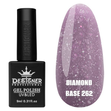 Базове покриття Diamond Base 262 Designer (9 мл.) - с легким світловідбивним ефектом