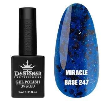 Кольорова база Miracle base 246 Designer (9 мл.) - з чорною, срібною та кольоровою поталлю