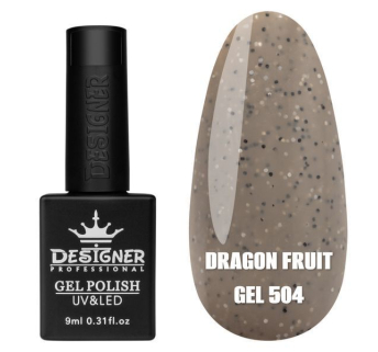 Гель лак Dragon fruit 504 Designer (9мол) - з чорно-білими крапками