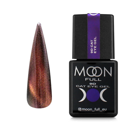 Гель-лак Moon Full 9D Cat Eye 002 шоколадный с золотом 8 мл (5905123021152)