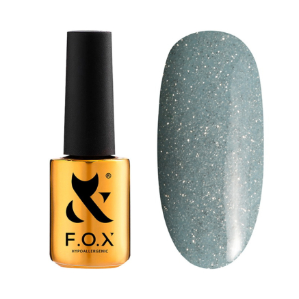 Гель-лак F.O.X Sparkle 007 сіро-блакитний з блискітками. 7 мл (390136044581)