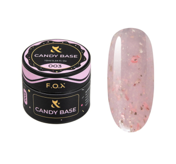 База кольорова F.O.X Base Candy 003 рожевий з блискітками та рожево-золотою поталлю 10 мл (390136044994)