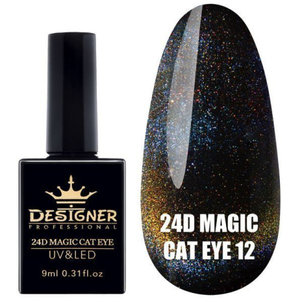 Гель-лак 24D Magic Cat Eye №12, 9 мл., Designer (Котяче око)
