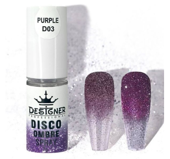 Disco Ombre Spray (7 г.) Purple D03 - світловідбивна спрей пудра Designer для створення омбре на нігтях