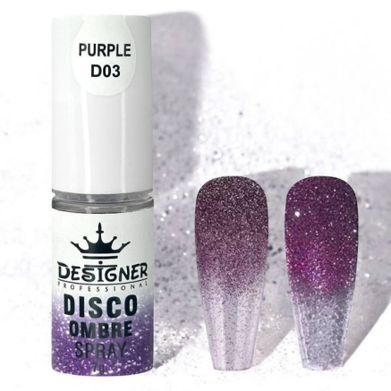 Disco Ombre Spray (7 г.) Purple D03 - світловідбивна спрей пудра Designer для створення омбре на нігтях