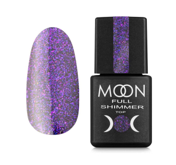 Топ для гель-лака без липкого слоя Moon Full Top Shimmer 1031 с фиолетовым жемчужным микроблеском 8 мл (5905123021497)