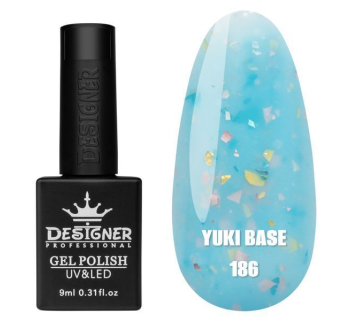 Кольорова база Yuki base 186 Designer (9 мл.) - з пластівцями юкі
