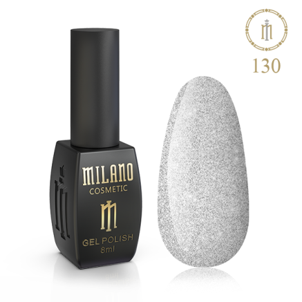 Гель лак MILANO 8 мл № 130 (Шиммер серебро)