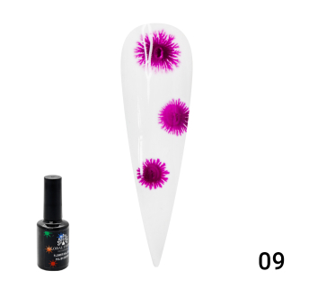 Гель лак Flowers Ball Global Fashion, з ефектом розтікання (по мокрому), 10 мл 09