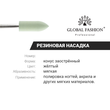 Гумова насадка для полірування (м'яка) 146